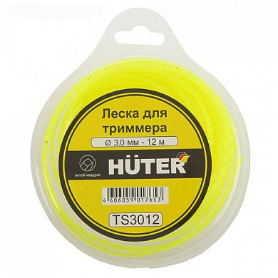 Леска для триммеров HUTER TS3012 ф3,0мм, 12м (витой квадрат)